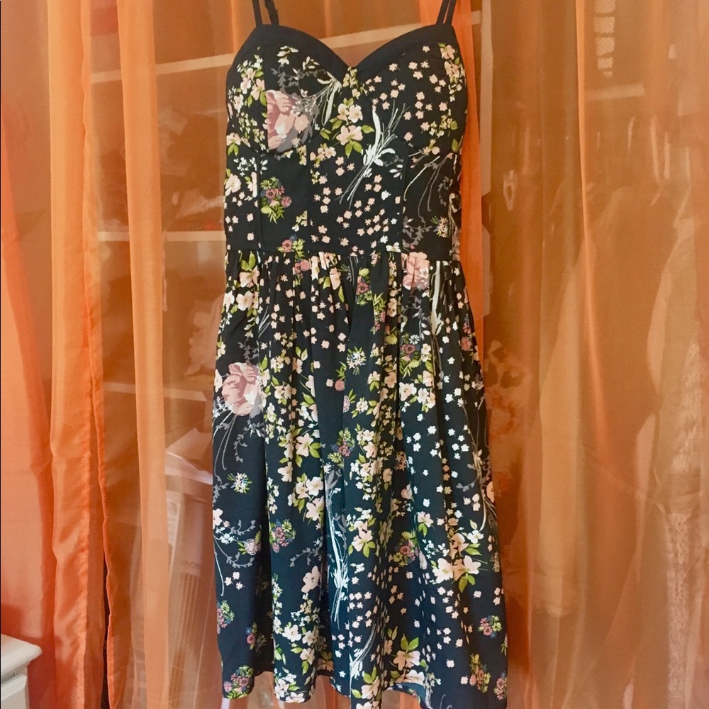 Band of Gypsies Royal Blue Floral Dress